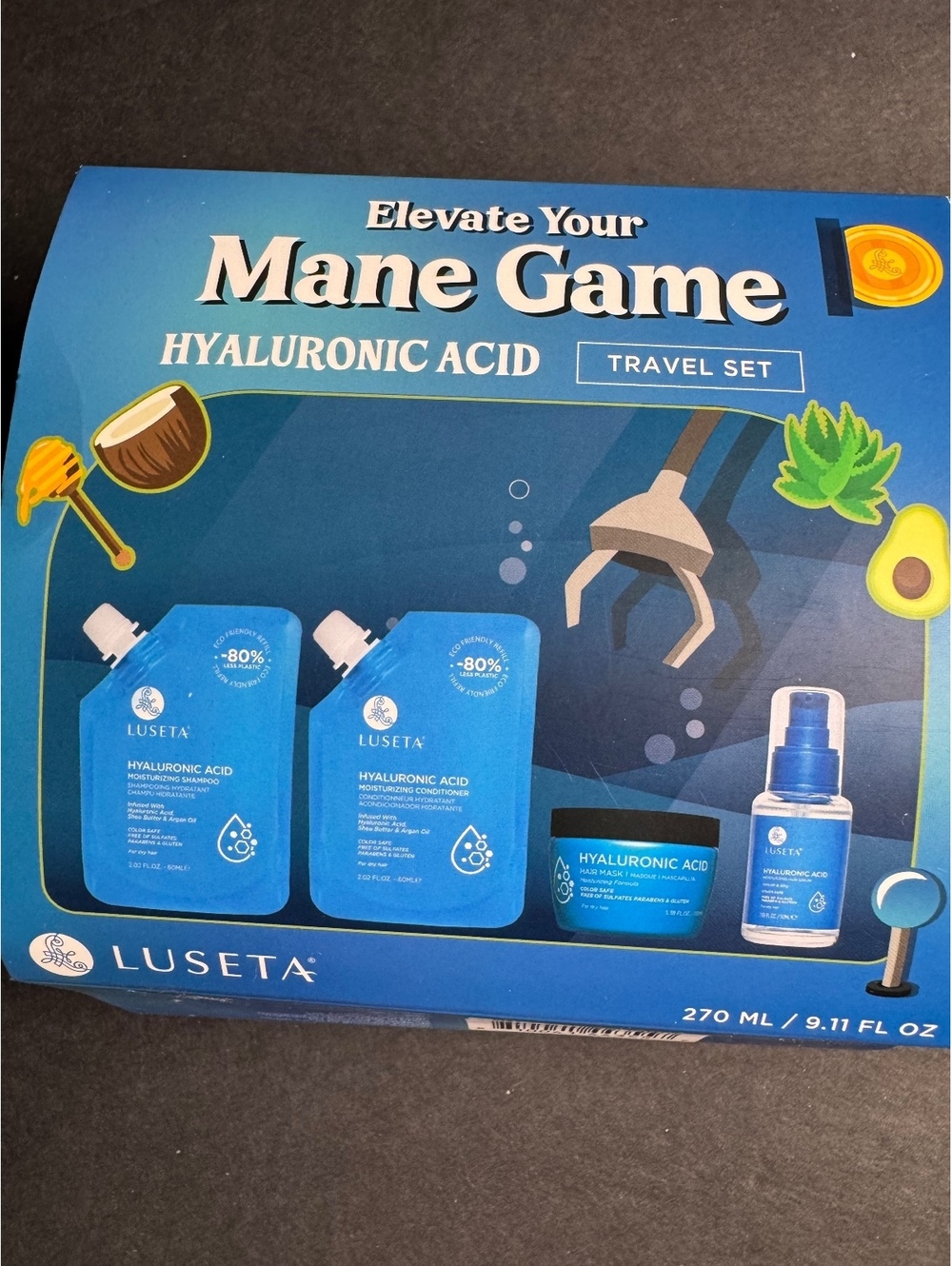 Luseta Beauty Elevate Your Mane Game Hyaluronic Acid Travel Set 270ml
